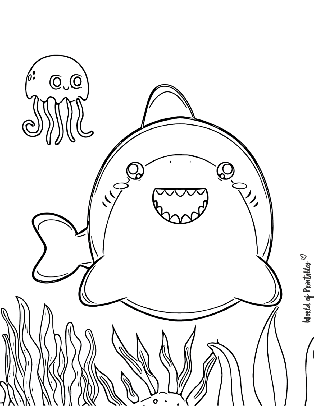 Shark Coloring Pages - World of Printables