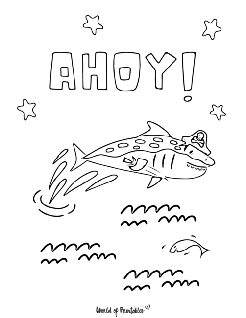 a shark jumping out of the water with the words ahoy