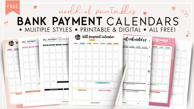 Free Bill Calendar | 20 Stylish Designs PDF - World of Printables