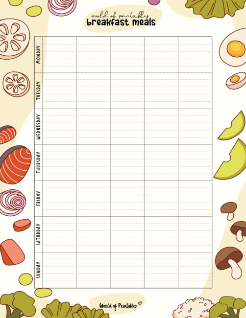 Breakfast Meal Planners - World of Printables