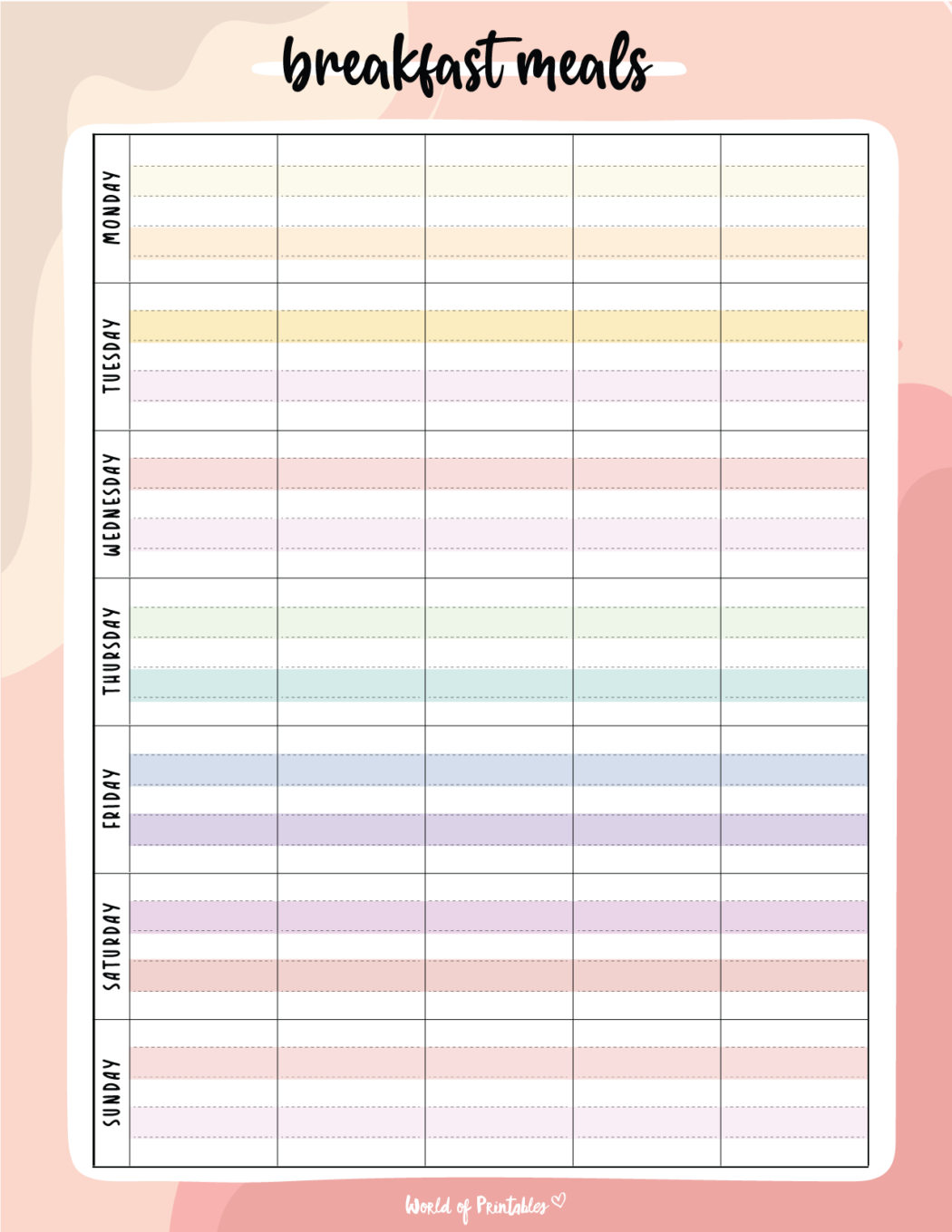 Breakfast Meal Planners - World of Printables