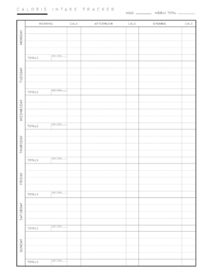 Free Printable Calorie Tracker - World of Printables