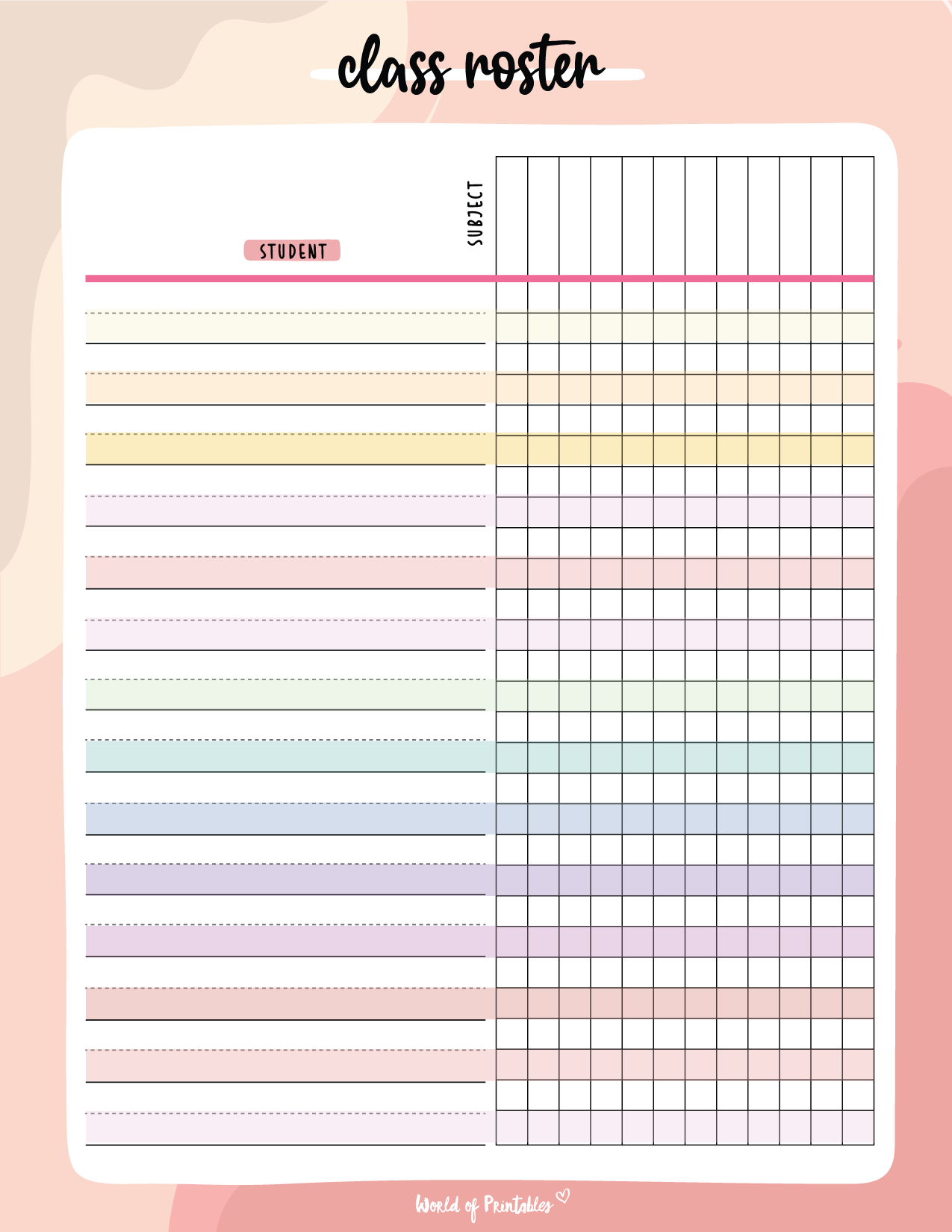 Printable Blank Roster Sheets Printable Blank Roster Sheets
