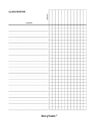 Class Roster Templates - World of Printables