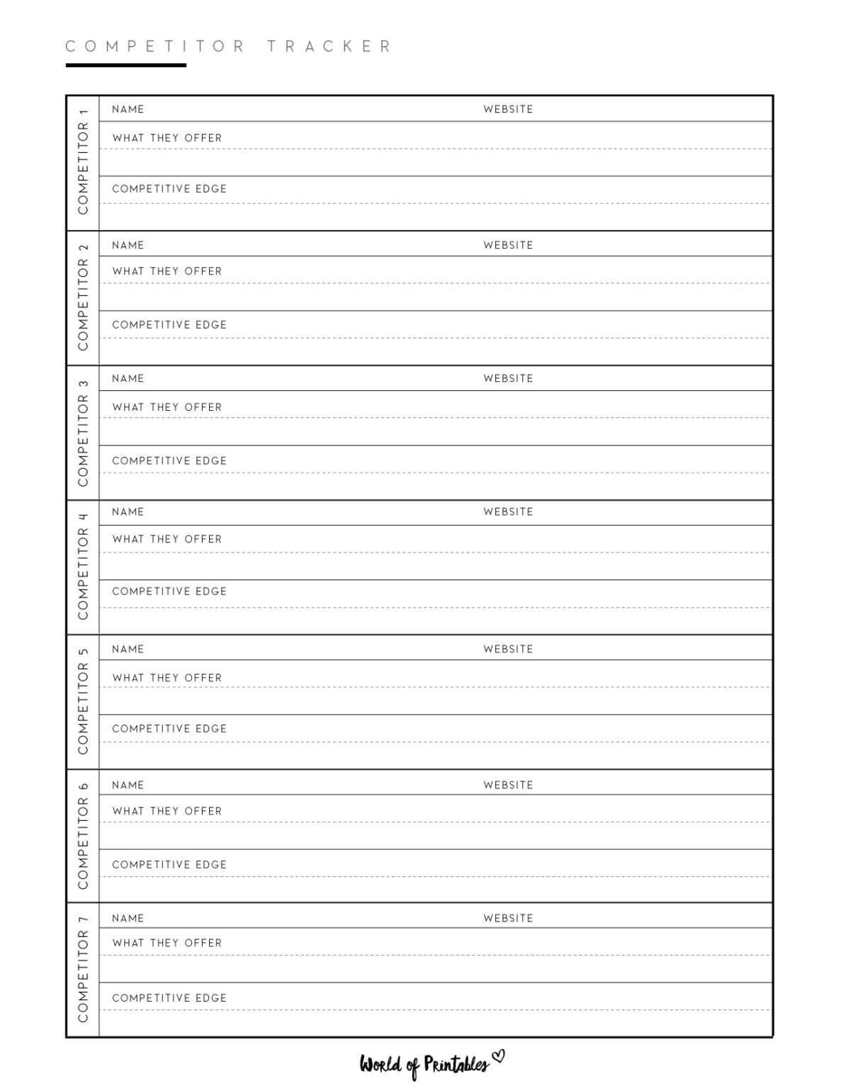 Download Competitor Analysis Templates PDF - World of Printables