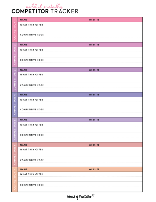 Competitor analysis template - 07