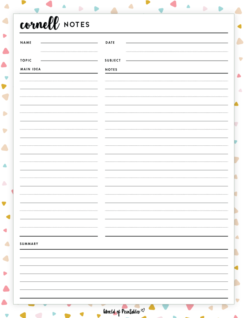 Cornell Notes Template - 7