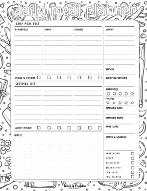 Daily Meal Planner Templates - World of Printables