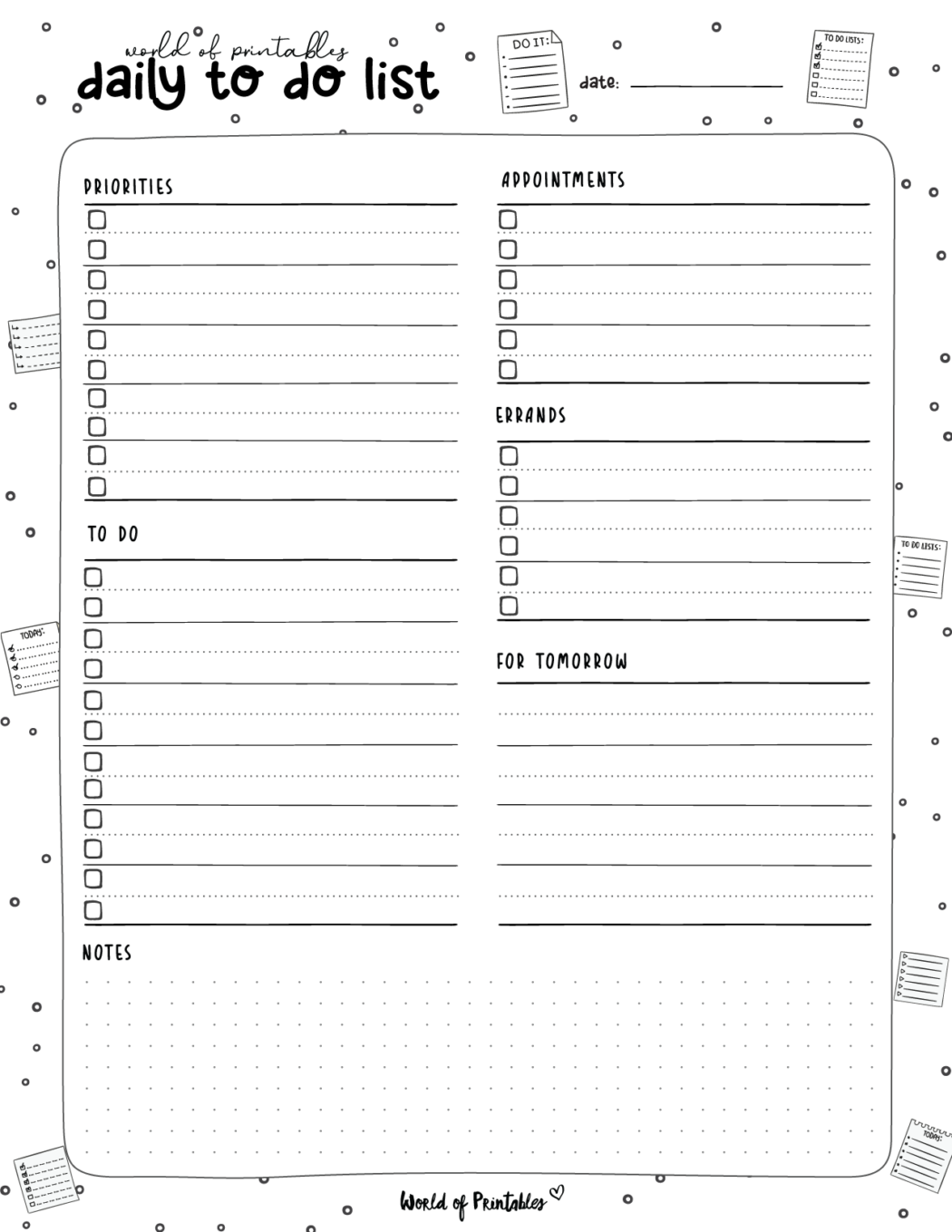 Daily To Do List Templates - World of Printables