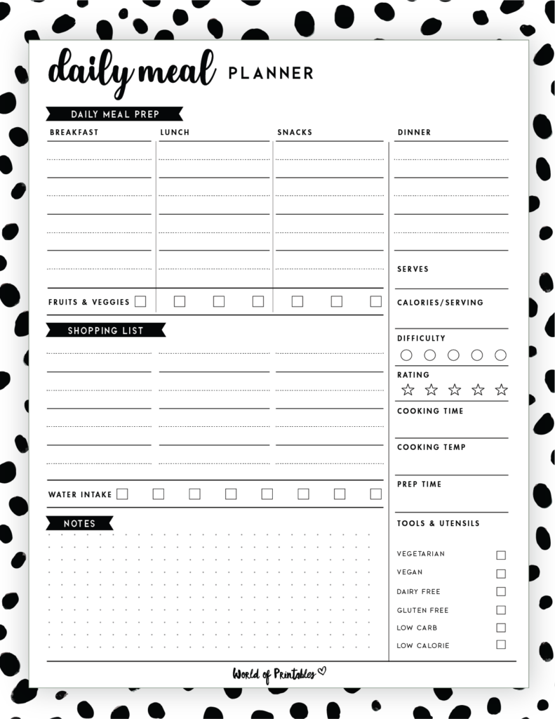 Daily meal planner template - 13