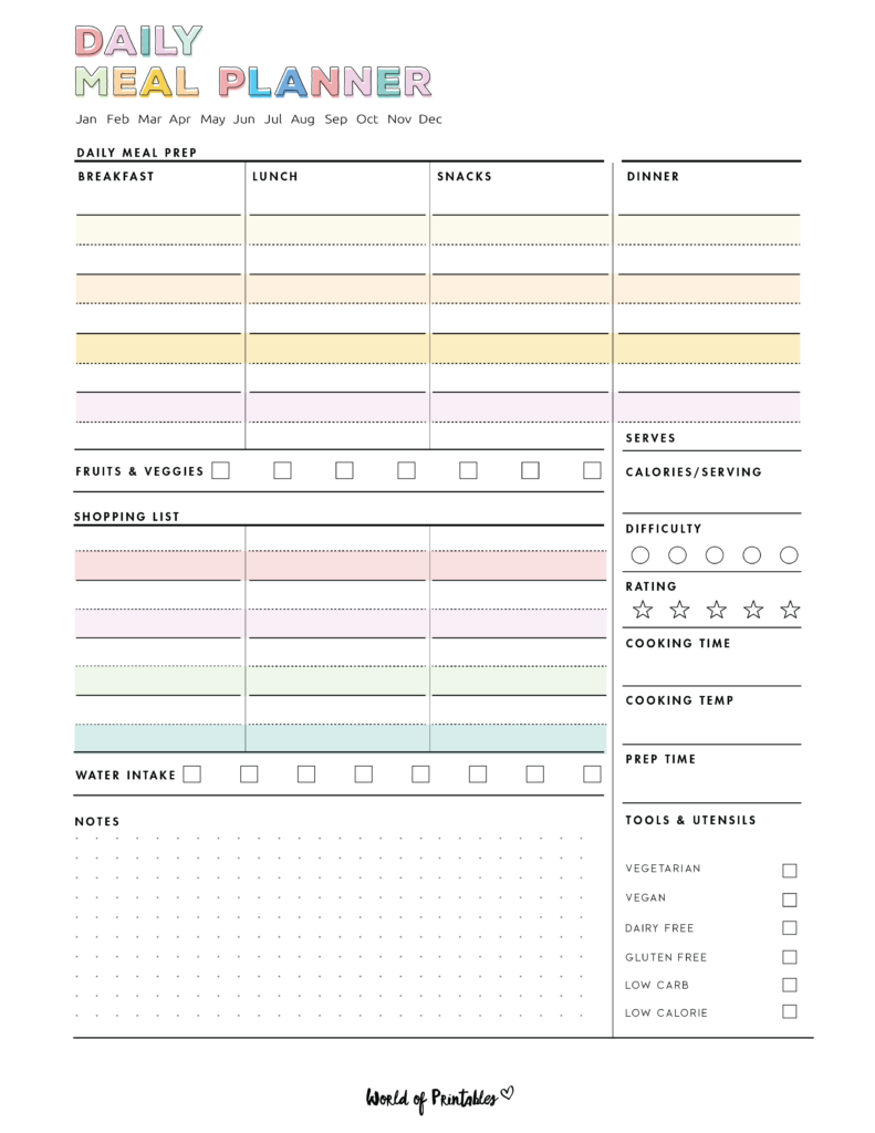 Daily meal planner template - 4