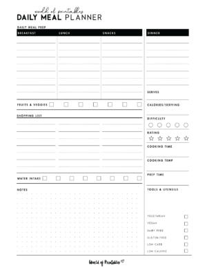 Daily Meal Planner Templates - World of Printables