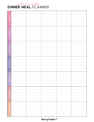 Dinner Meal Planner Template - World of Printables