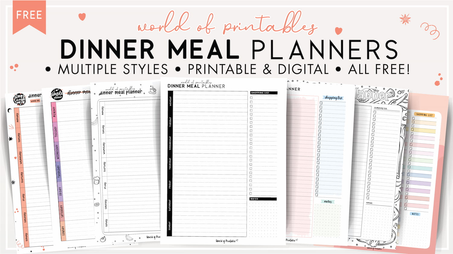 Dinner Meal Planner Template - World of Printables