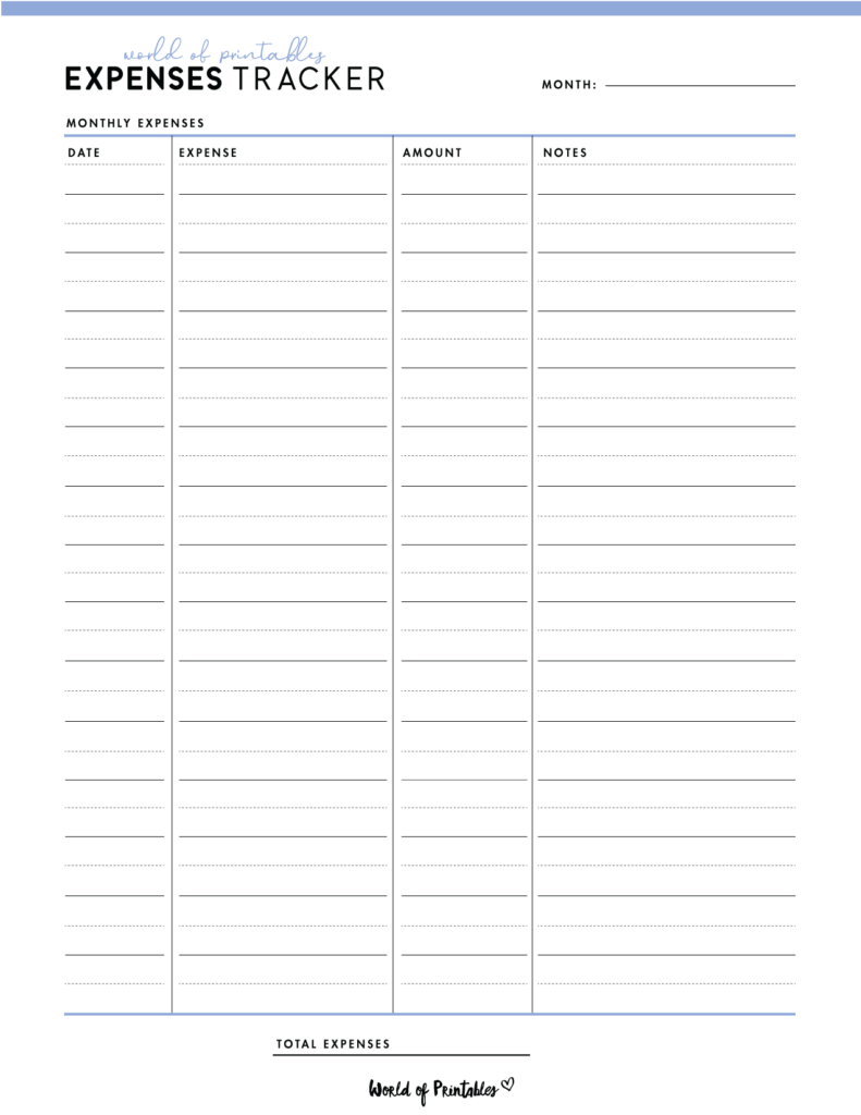 Expense Tracker Template - Blue