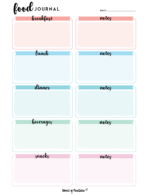 Food Journal Printables - World of Printables