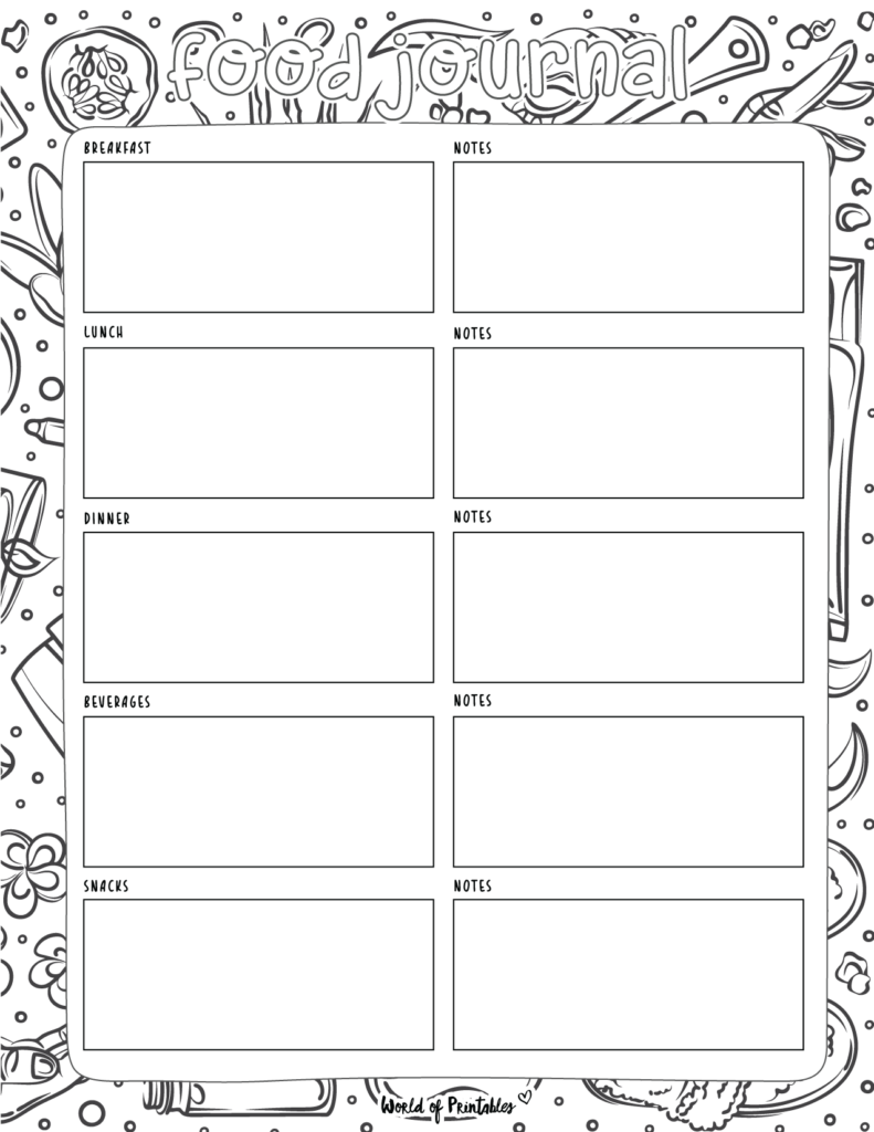 daily food diary template