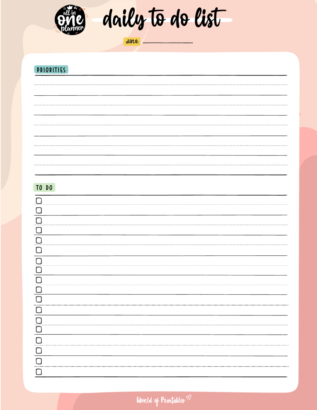 Daily To Do List Templates - World of Printables