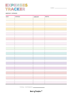 Expense Tracker Templates - World of Printables