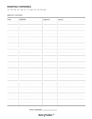 Expense Tracker Templates - World of Printables