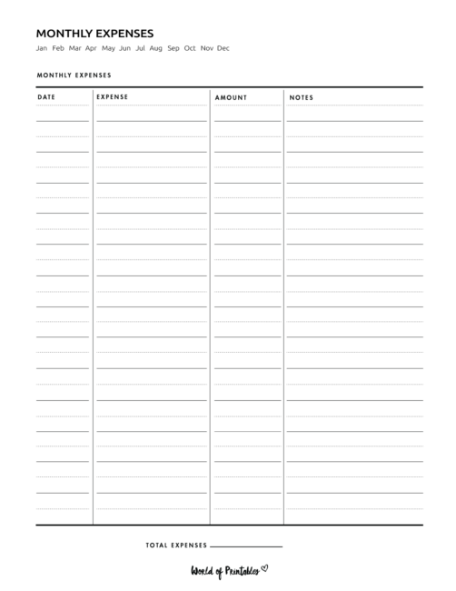 Expense Tracker Templates - World of Printables