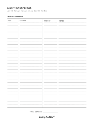 Expense Tracker Templates - World of Printables
