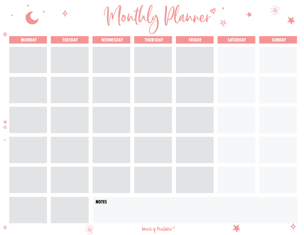 cute monthly planner