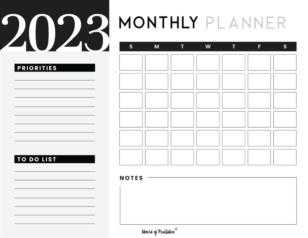 FREE Printable Monthly Planners - World of Printables