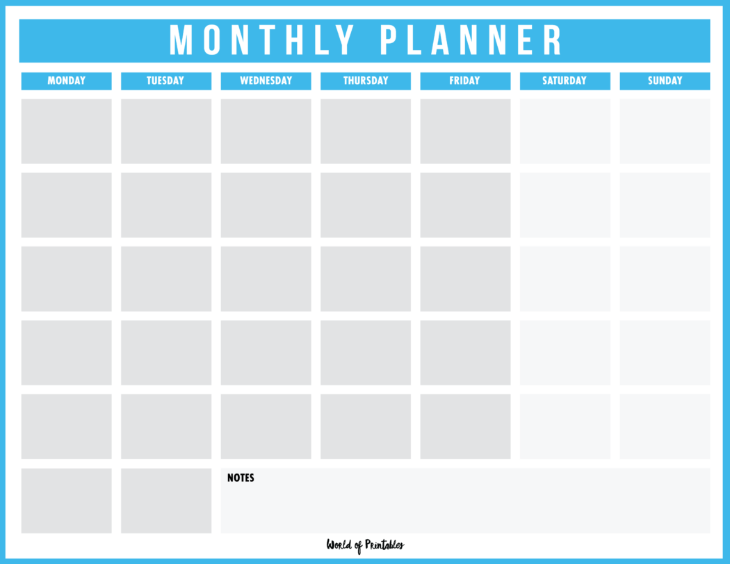 FREE Printable Monthly Planners - World of Printables