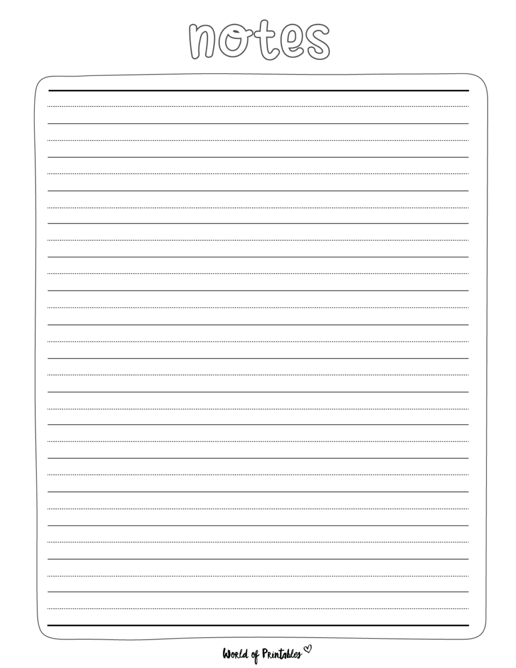 Notes Templates - World of Printables