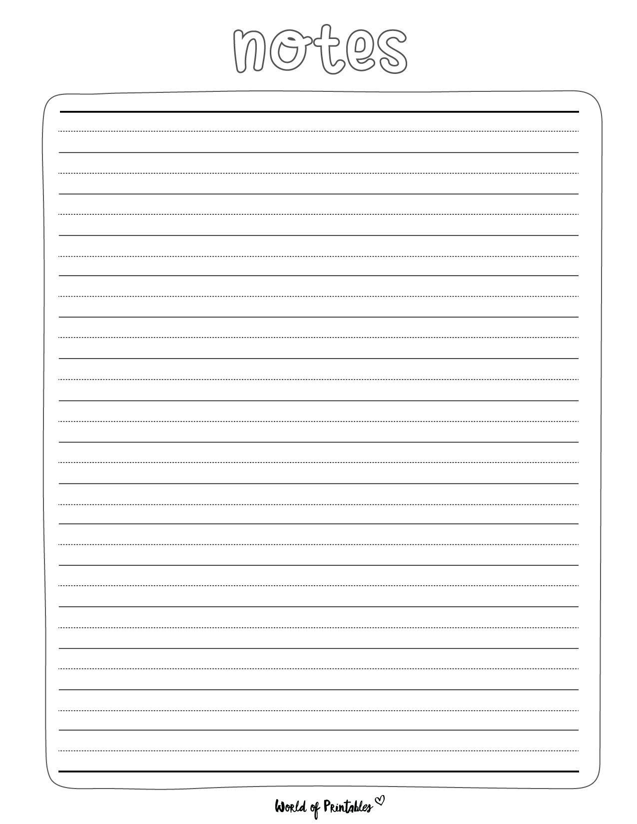 Notes Templates - World of Printables