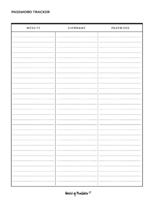 Password Logs - 25 Free Password Templates - World of Printables