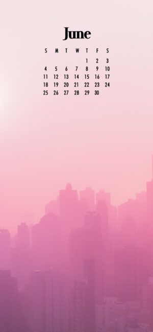 a pink cityscape