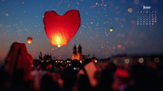 lanterns floating at night