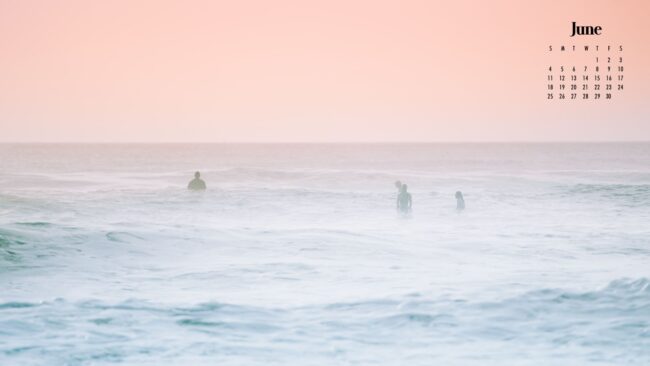 pastel sea with pastel pink sky