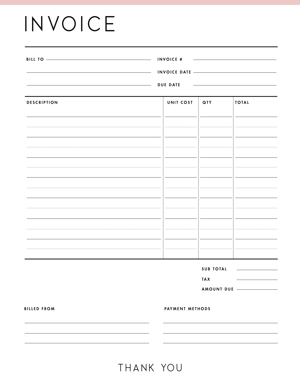 Editable Printable Invoice Template