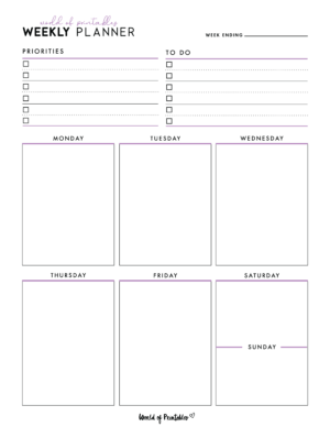 Weekly Planner Templates - World of Printables