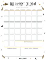 Free Bill Calendar | 20 Stylish Designs PDF - World of Printables