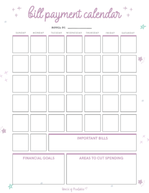 Free Bill Calendar | 20 Stylish Designs PDF - World of Printables
