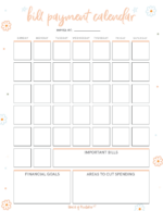 Free Bill Calendar | 20 Stylish Designs PDF - World of Printables