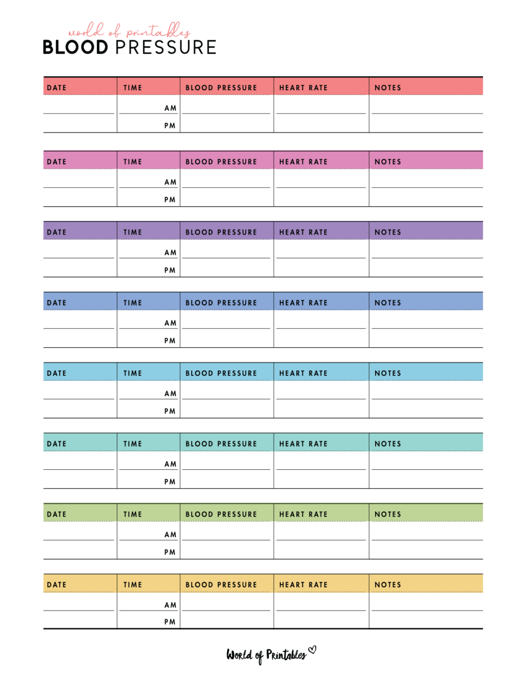 Blood Pressure Trackers - World of Printables