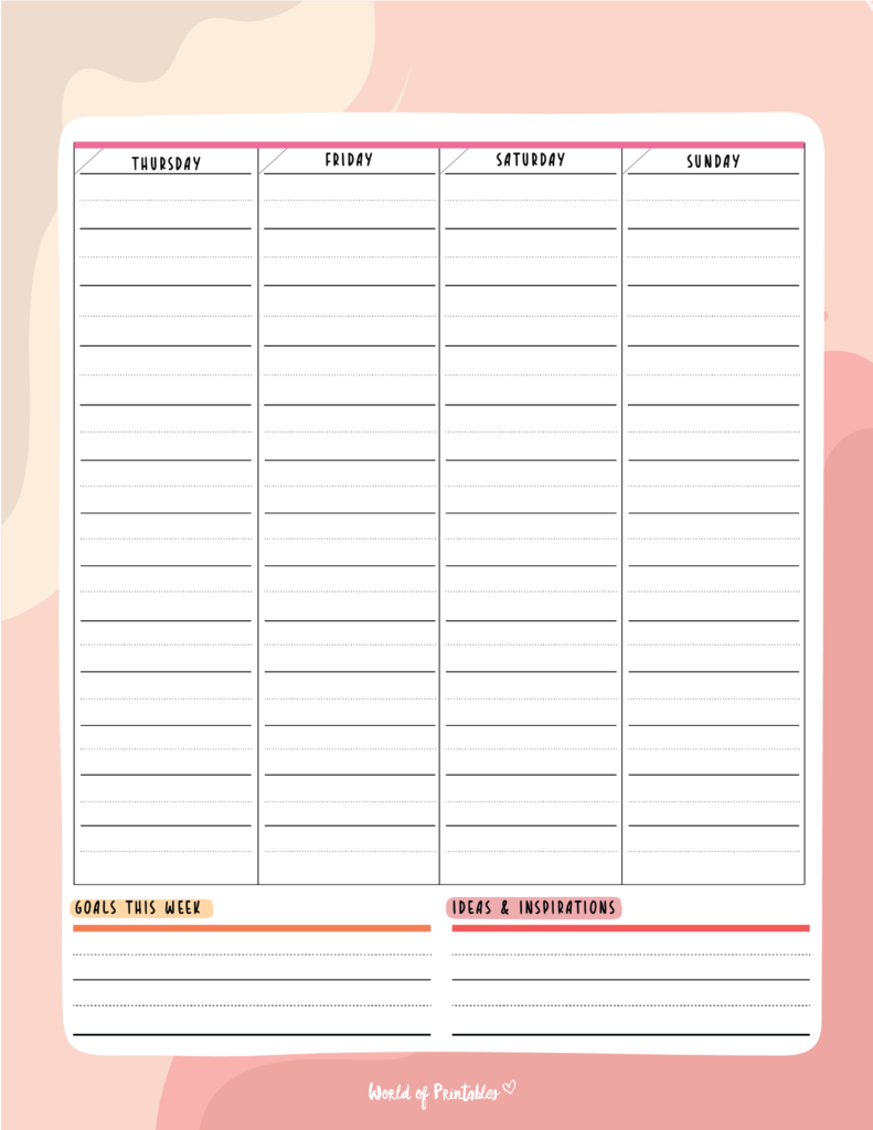cute printable weekly planner - page 2