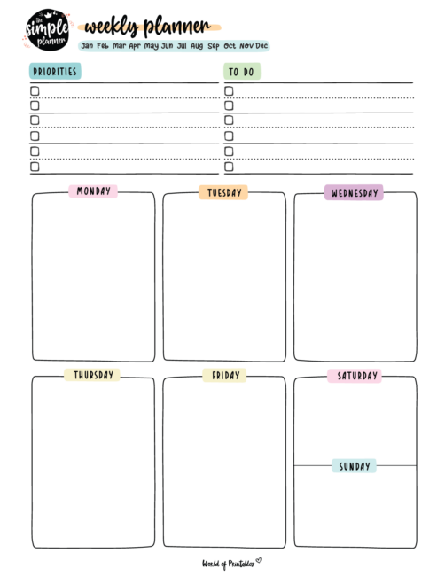 Weekly Planner Templates - World of Printables