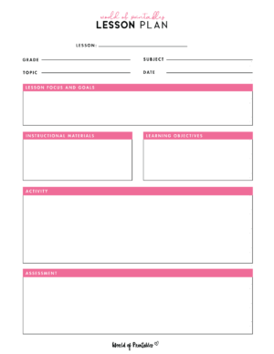 Lesson Plan Templates - World of Printables