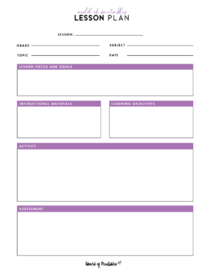 Lesson Plan Templates - World of Printables