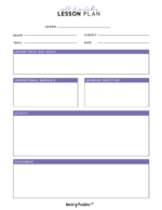 Lesson Plan Templates - World of Printables