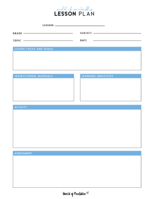 Lesson Plan Templates - World of Printables