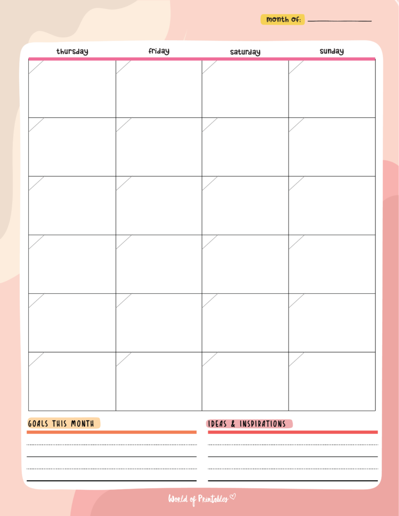 monthly calendar planner - 2