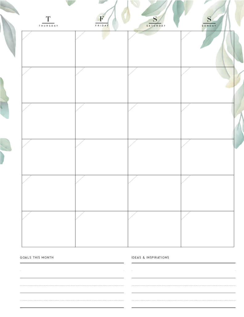 monthly calendar planner - 8