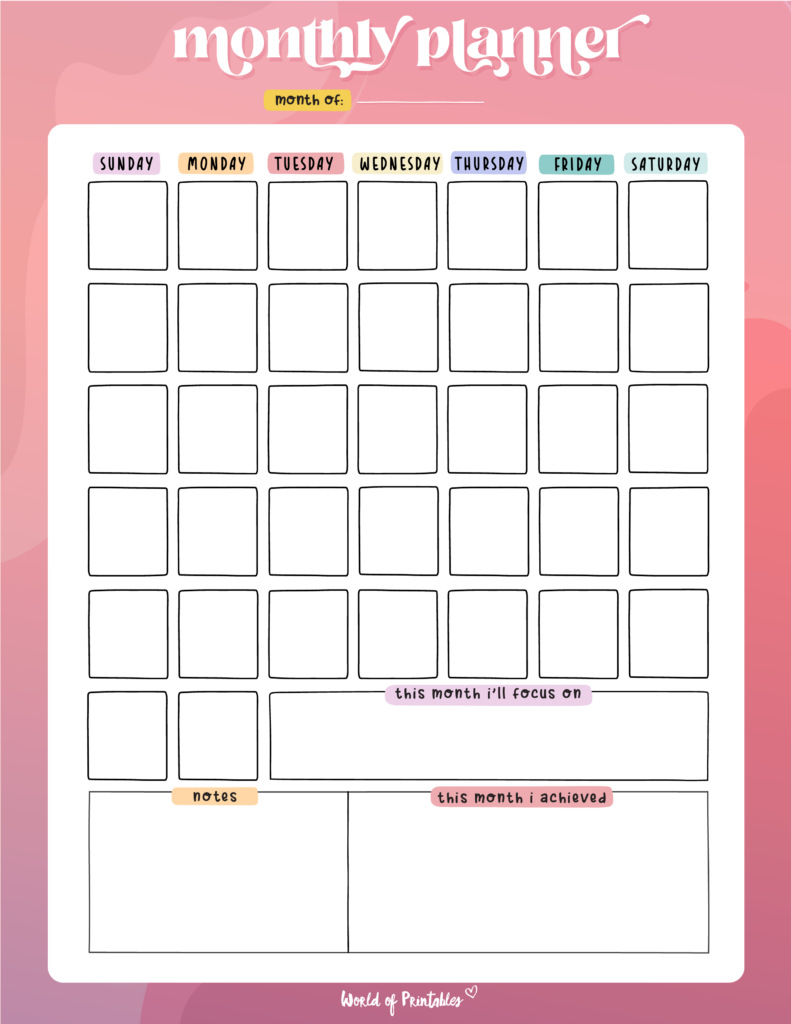 monthly planner - 4